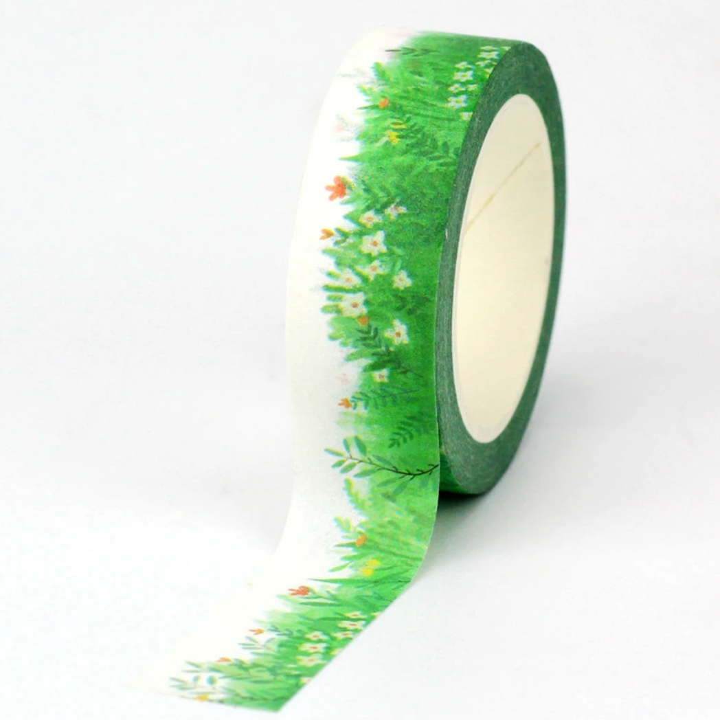 Green Grass with Flowers Washi Tape – Hitchcock Paper Co.