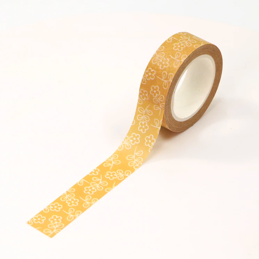 Yellow Floral Washi Tape