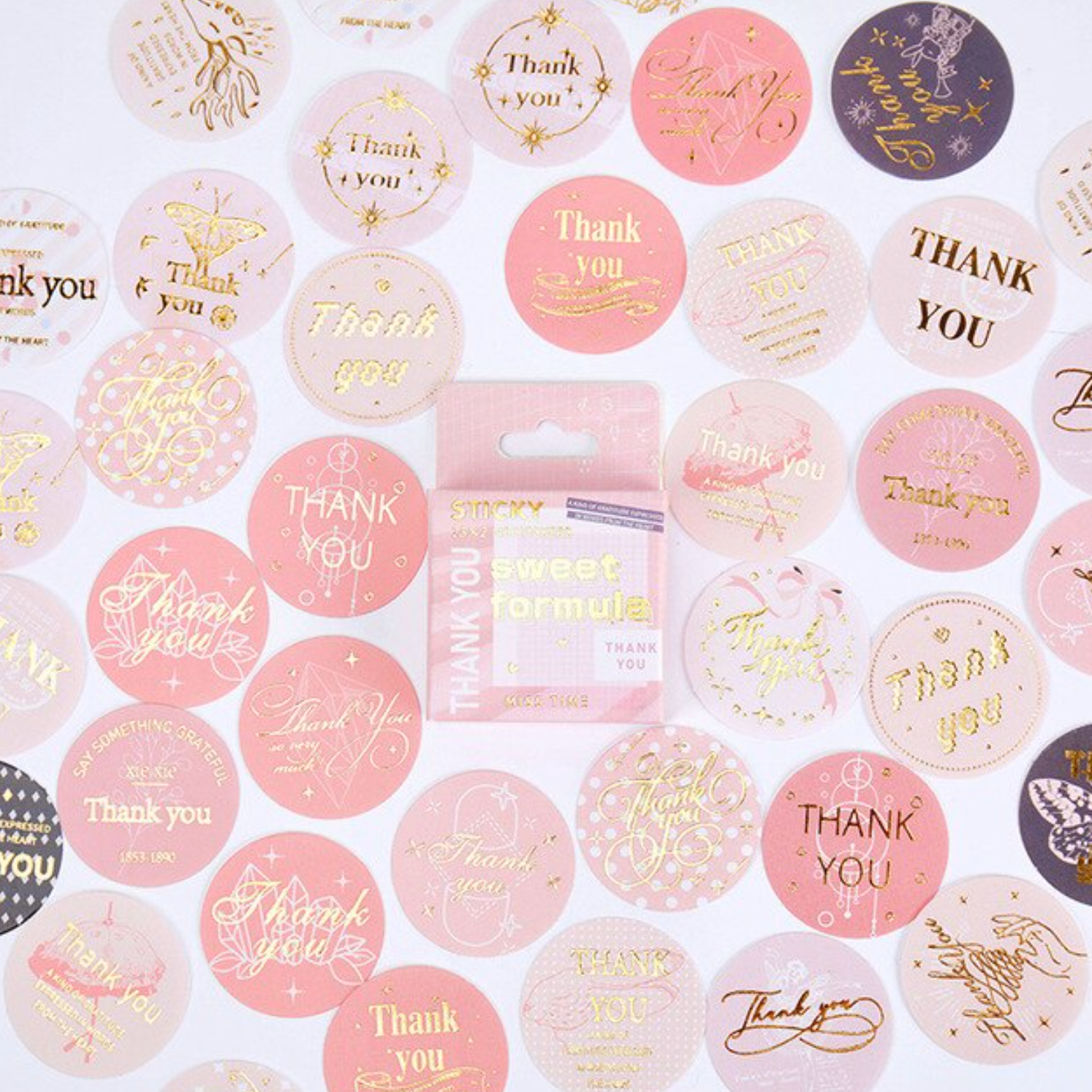 Sweet Thank You Stickers - pack of 45