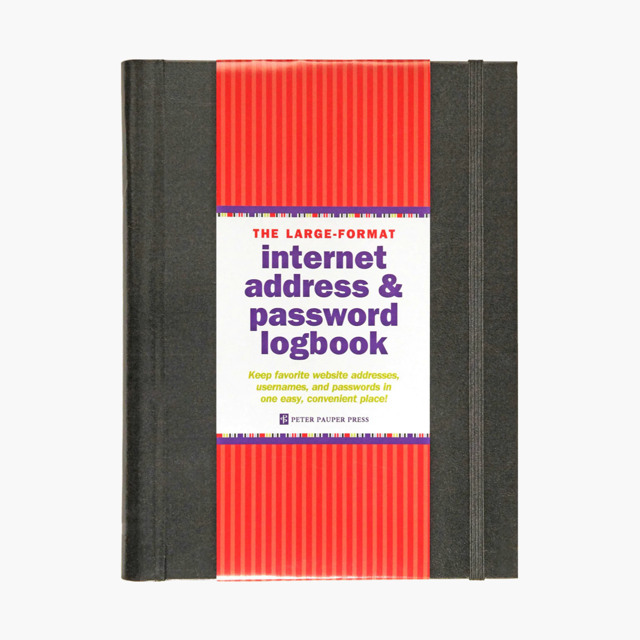 Internet Address & Password Logbook Black (Large Format) - Large