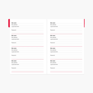 Internet Address & Password Logbook - Black (Large Format)