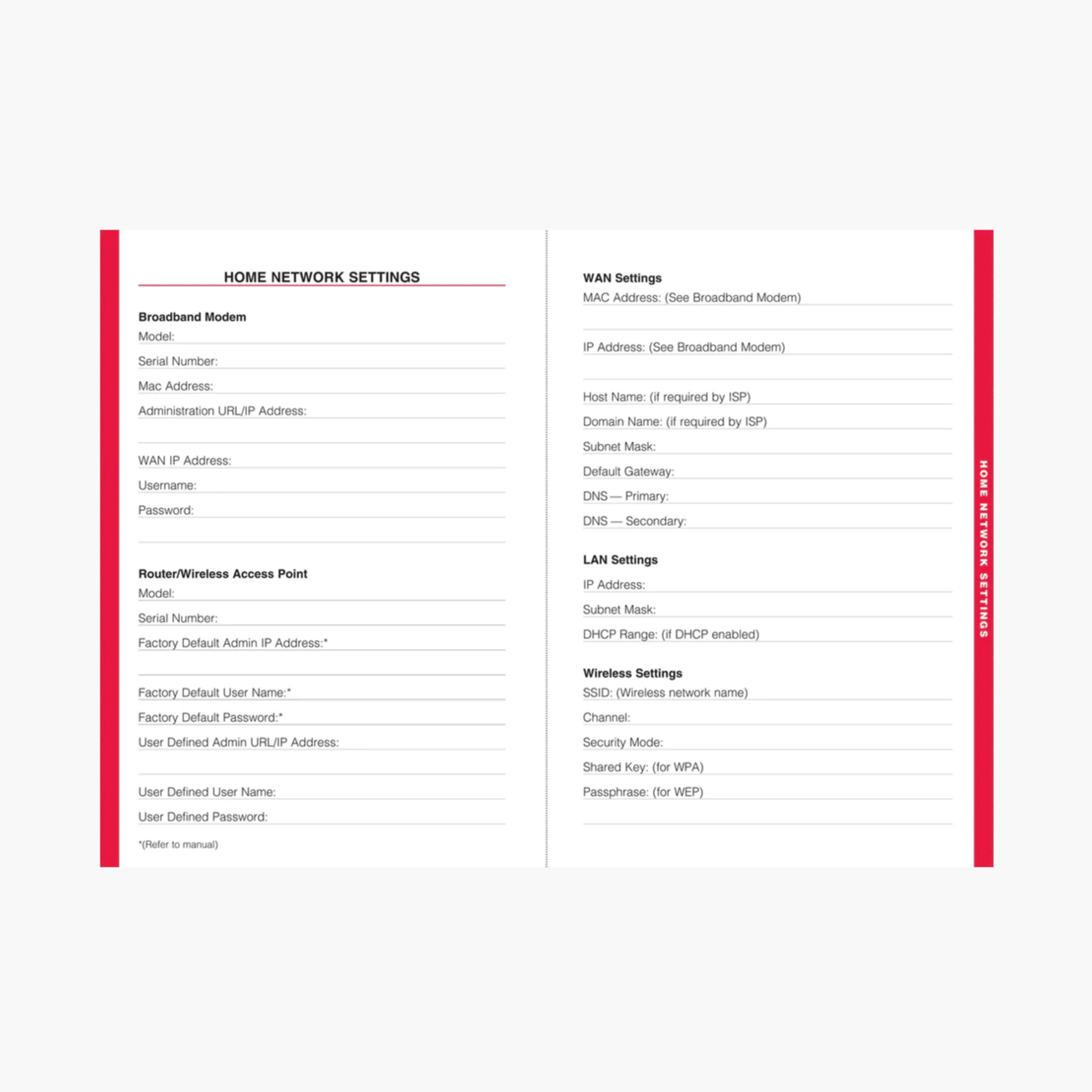 Internet Address & Password Logbook - Black (Large Format)