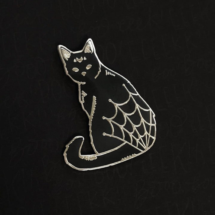 Spooky Black Cat Pin