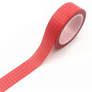 Classiky Grid Kraft Paper Tape - 30mm Red Grid