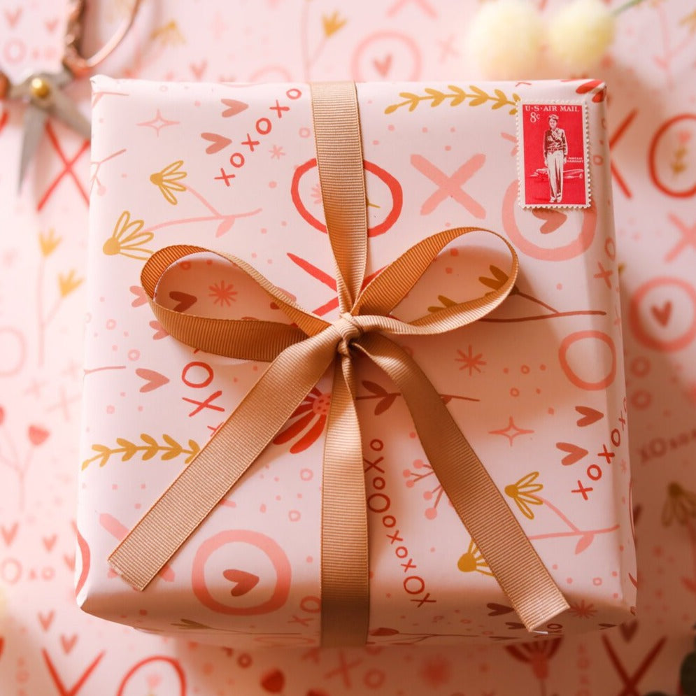Sehao Valentine's Day Wrapping Paper Roll-Pink Love Heart,Very Suitable for Birthday,Holiday,Mother'S Day,Wedding,Valentine'S Day Gift Wrapping Paper