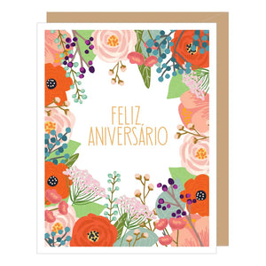 Spanish Floral Anniversary Card
