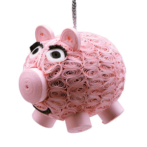 Quilled Smiling Pig Ornament