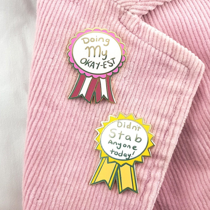 Doing My Okay-est Enamel Pin