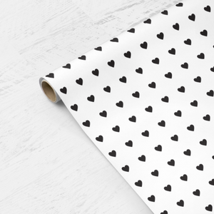 Sweet Hearts Gift Wrap - Black (Roll of 3 sheets)