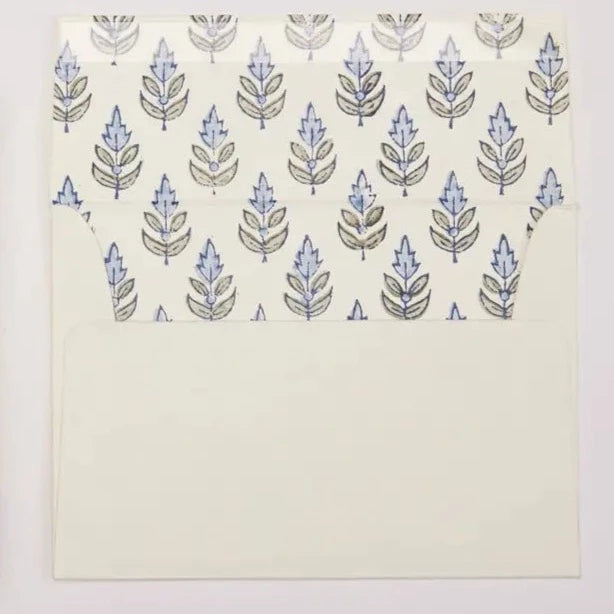 Hand Block Printed Greeting Card - Buti Blue Stone