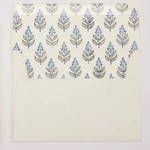 Hand Block Printed Greeting Card - Buti Blue Stone