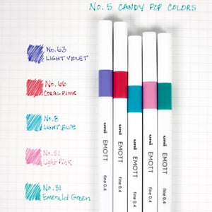  Emott Fineliner Pen Set #1, 10-Colors, Assorted : Office  Products