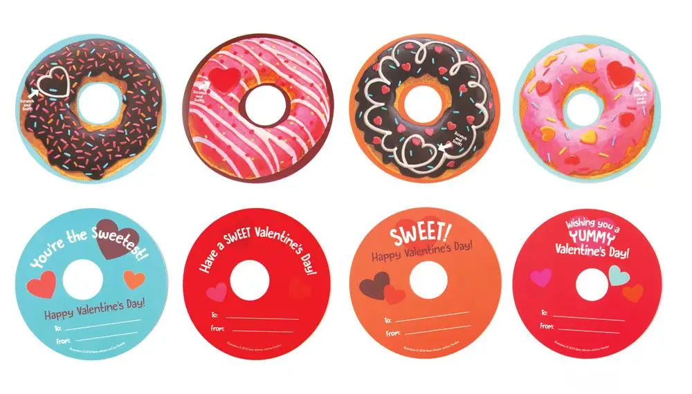 Donuts Scratch & Sniff Valentines - Set of 28