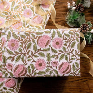 Hand Block Printed Gift Wrap Sheets - Marigold Glitz (Roll)