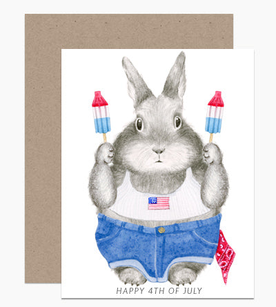 4th of July Bunny Card