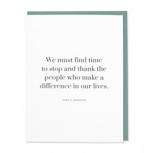 Thank the People Who Make a Difference - JFK Quote (Set of 8)