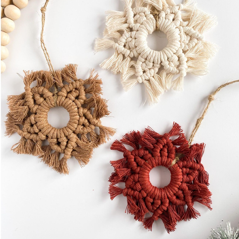 DIY Snowflake Ornament Macrame Kit by Set It Down