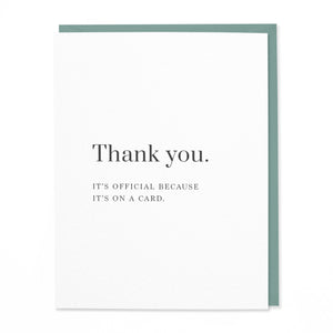 Official Thank You Card