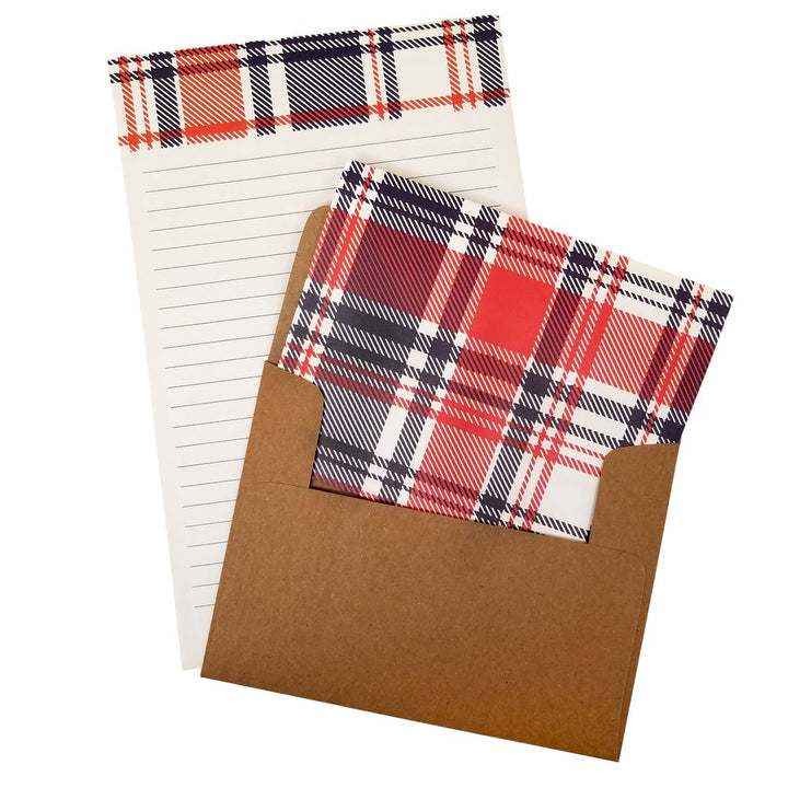 Plaid Letter Writing Set